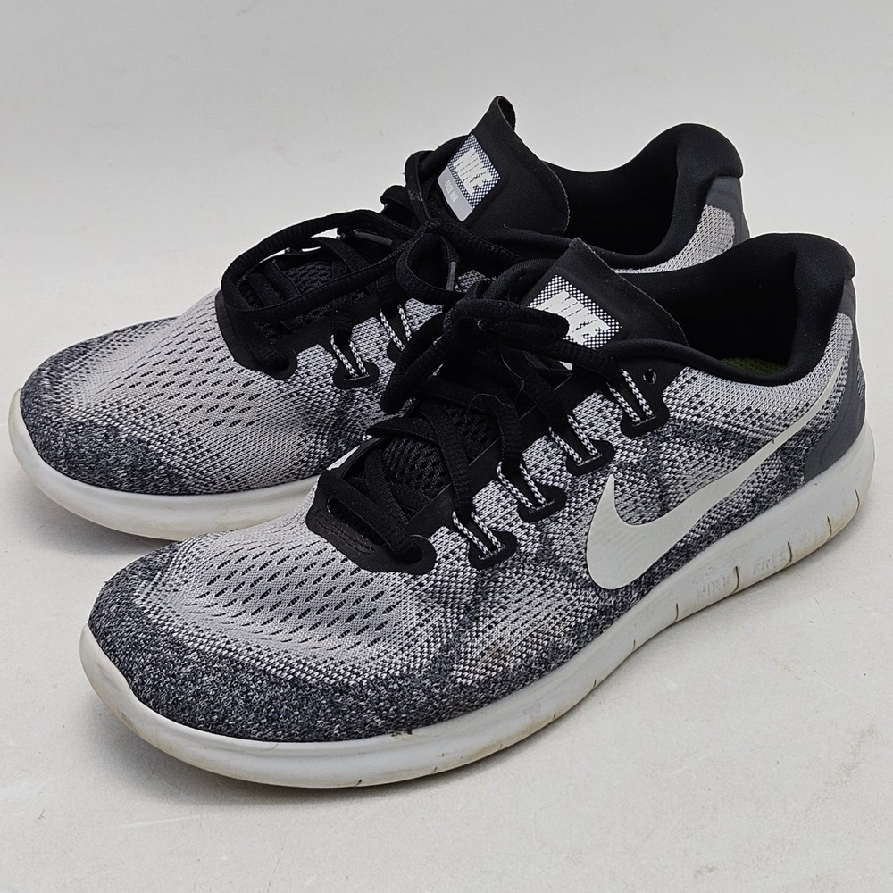 Nike Free RN 2017 Women 8.5 Black Grey White Running Shoes 880840-002 Sneakers